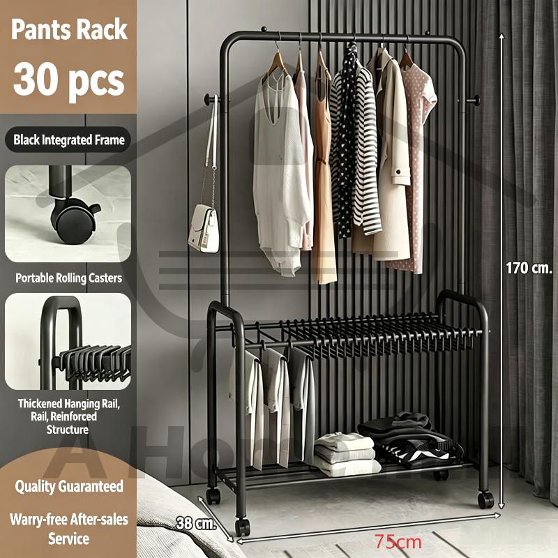 Mobile Trouser Rack/Stand With Wheels Hangers