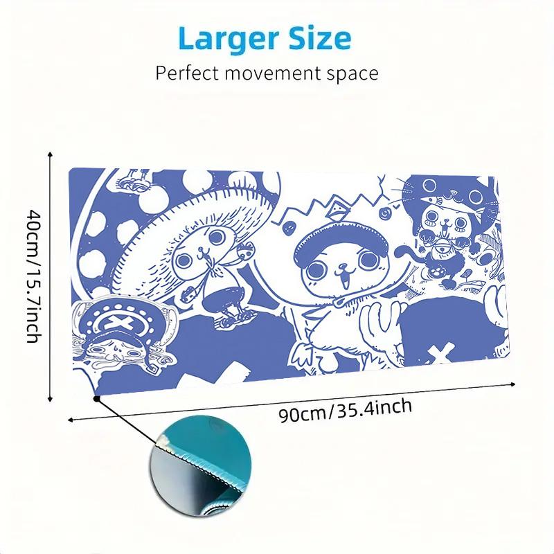 Chopper Excited Jump Cartoon Style Print  Cushion Non-slip Laptop Tablet Big Mousepad XXL Mat Mini PC Playmat With Lock Edge