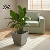 Thickened Wear Resistant Container Square Plastic Flower Pot, Stone-Look Planter with Drainage Hole, Modern Plant Pot for Indoor Outdoor Plants,