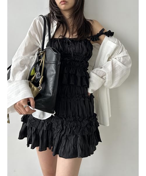 Washer Pleated Frill Skirt Shorts