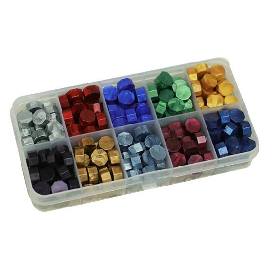 200Pcs Wax Seal Beads Beautiful Colors Easy-to-use Octagon Wax Beads for Invitations Card Envelope Gift Wrapping
