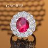Luxurious S925 Sterling Silver Ring with Pigeon Blood Red, Green, and Nano Blue Zirconia for Women