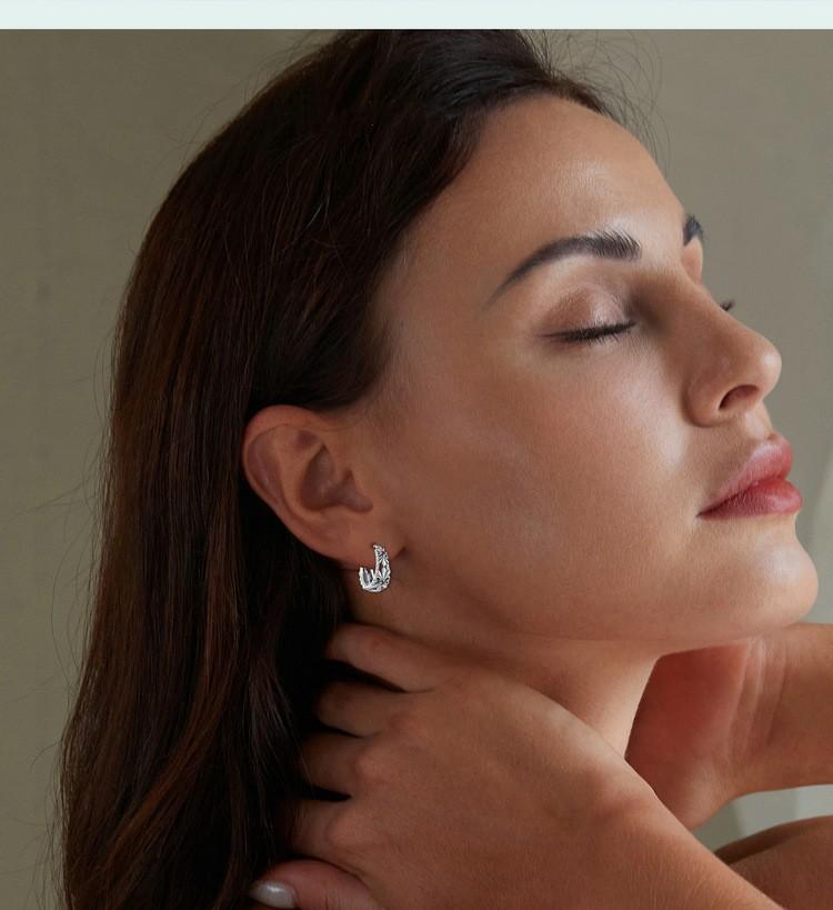 Purple Iris Vintage Hoop Earring Women Mysterious Elegant Pattern S925 Sterling Silver Earrings