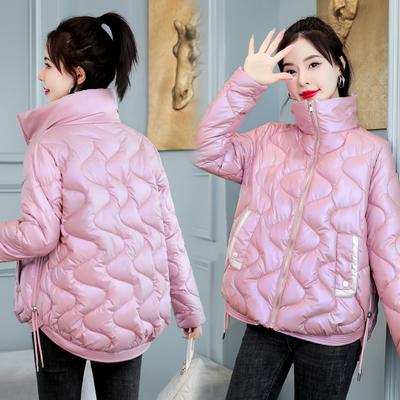 Kurze Daunenjacke aus Baumwolle für Damen, verdickte Winterjacke mit Stehkragen