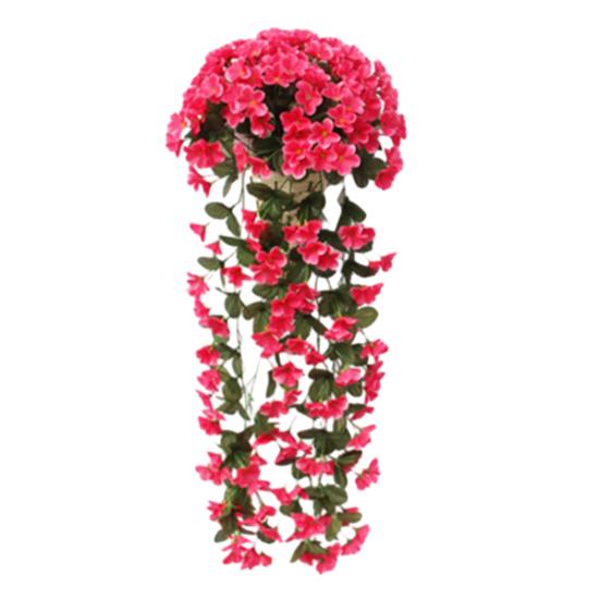 Artificial Hanging Violets Faux Violets with Flowers for Home Wall Vines Realistic Fake Window Box