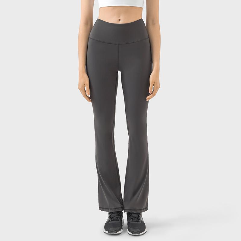 Slightly Stretched Wide-leg Yoga Pants for Women's High Waist, Hip Lift and Abdomen, Casual and Versatile, Comfortable Nude and Elastic Fitness Pants