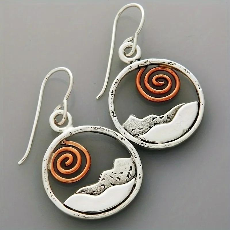 

Изысканные женские роскошные серьги-капли цвета меди Sun Mountain with Stream, праздничные украшения, подарки