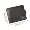 1pc Minimalist Fashionable Men's Wallet, PU Leather Short Wallet with Zipper Buckle, Coins Wallet Card Bag