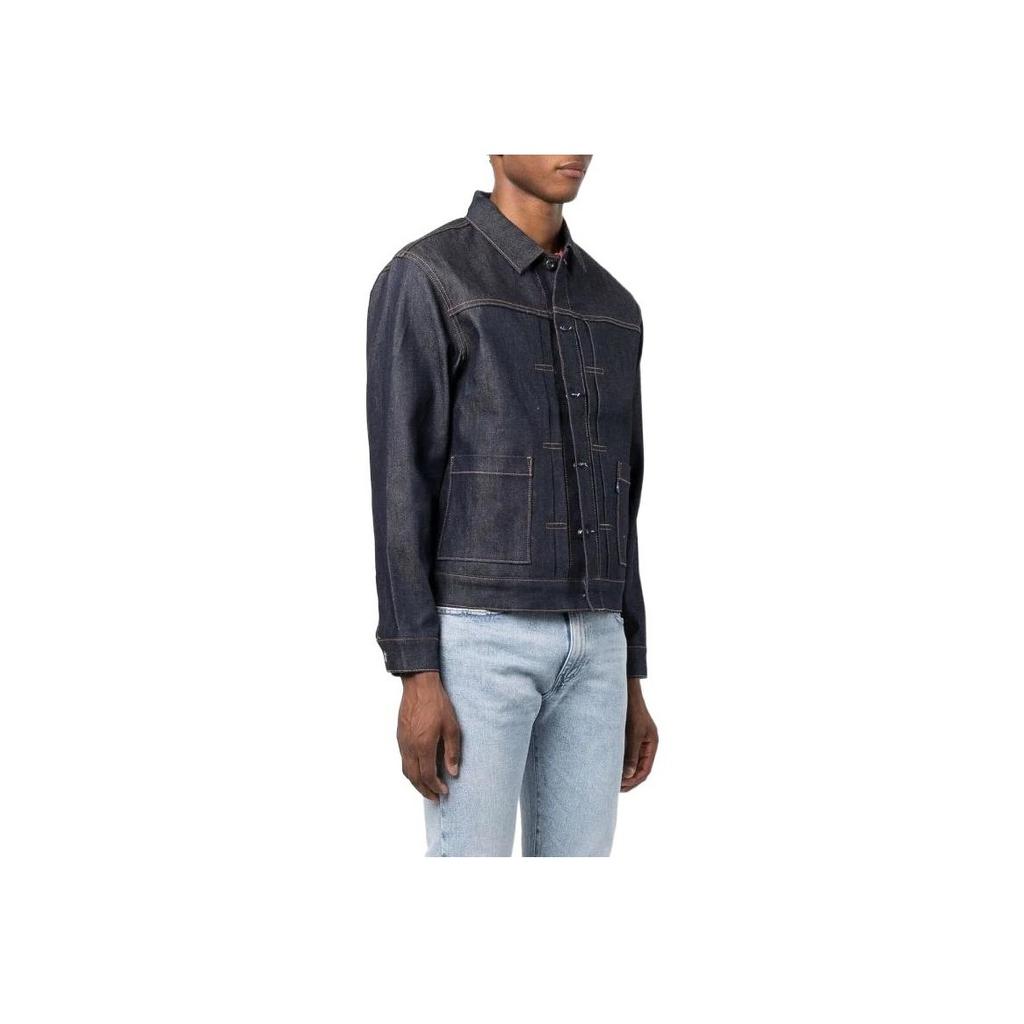 Levis X FW22 Solid Color Single-Breasted Straight Fit Jacket Men Jacket Navy-Blue 28943-0022