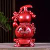 Ebony Wood Carved Gourd Ornament - Solid Red Wood Yuqin Decoration for Living Room Tabletop