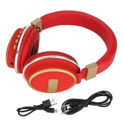 LX‑510BT Bluetooth Headset Faltbar Einsteckbar Bequeme Leder-Ohrmuscheln Musik-Kopfhörer für PC Telefon Rot