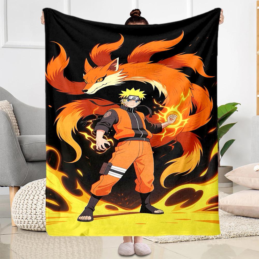 Naruto And Nine-tailed Fox Suitable Blanket for Offices, Travel, Living Rooms Also a Good Gift for Friends and Family Suitable for All Seasons.