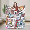 Undertale Sans Skelett Decke Flanell Ganzjahres Anime Spiel Cartoon Leicht Tragbar Überwurf für Bett Sofa