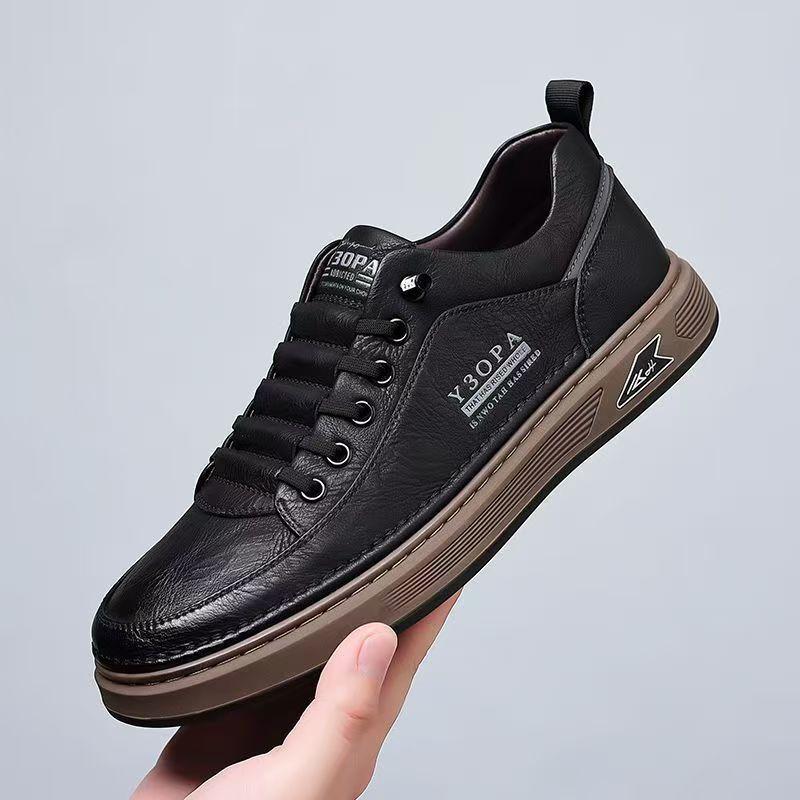 New men's shoes spring and autumn casual leather shoes leather sports board shoes one pedal white shoes men's fashion single shoes