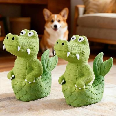Yousheng Crocodile Dog Chew Toy Squeaky Crocodile Bite-Resistant Interactive Dog Toy Teeth Cleaning Self-Entertainment Toy for Dogs Puppies Play