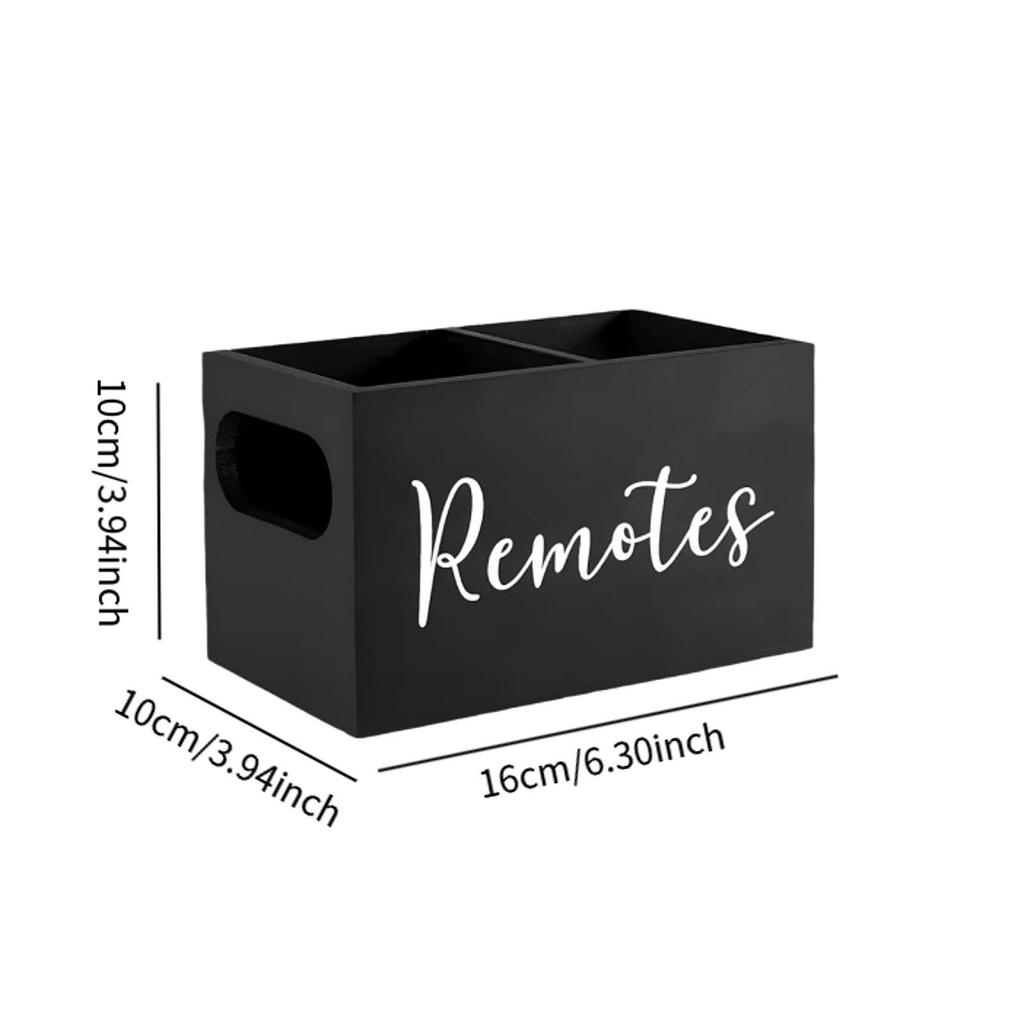 Remote Control Holder Remote Box with 2 Slots Wooden TV Remote Holder for Table for Bed Living Room Office Bedside Table Couch