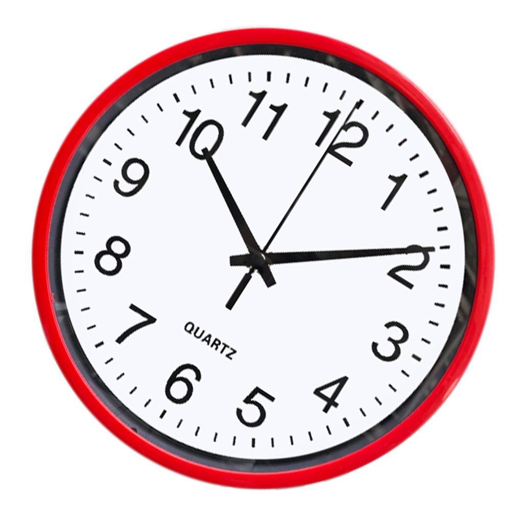 8 Inch Silent Wall Clock Round Modern Accurate Wall Clocks for Home Study Kitchen Bedroom Red Red 8