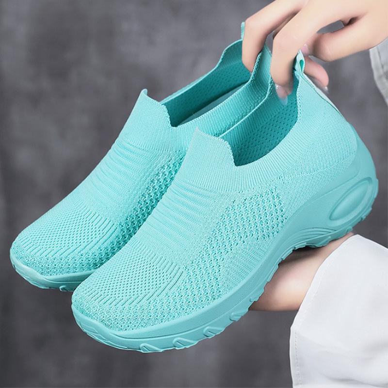 Fashion Red Women's Casual Sneakers Summer Comfortable Mesh Tennis Shoes Lightweight Soft Sole Slip-on Loafers Zapatos De Mujer