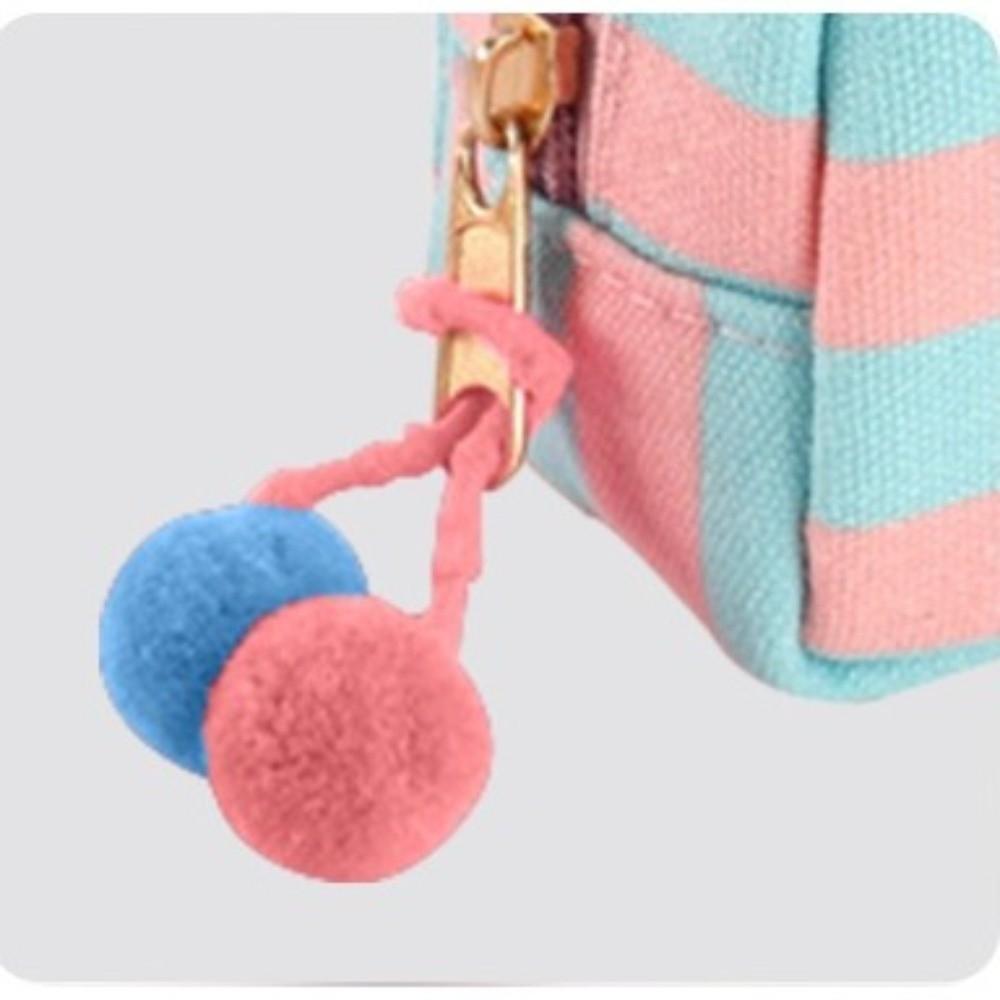 Cute Dopamine Striped Cosmetic Bag Shell-shaped Large Capacity Travel Toiletry Bag Portable Zipper Storage Pouch Bag