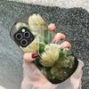 Pink Crystal Flower For iPhone 16 15 14 13 Plus 12 Mini 11 Pro Max XR Xs X 7 8 6 6S 2022 Elliptical Tempered Glass Phone Case