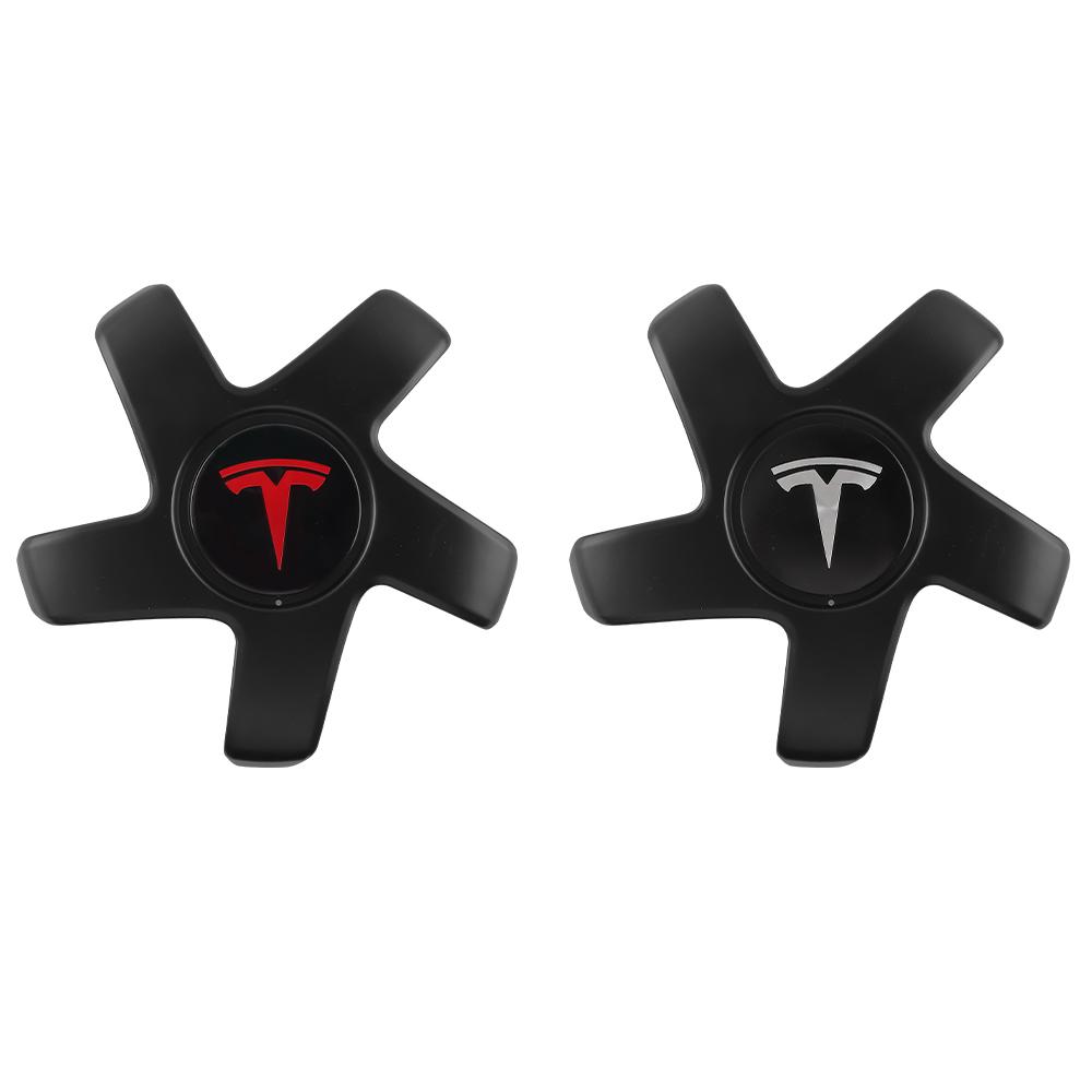 ZQEZ5 4PCS 19 Inch For Tesla Model 3 Car Badge Wheel Center Hub Cap Cover Vehicle Tire Hub Caps Covers Decor Accessories Auto Styling