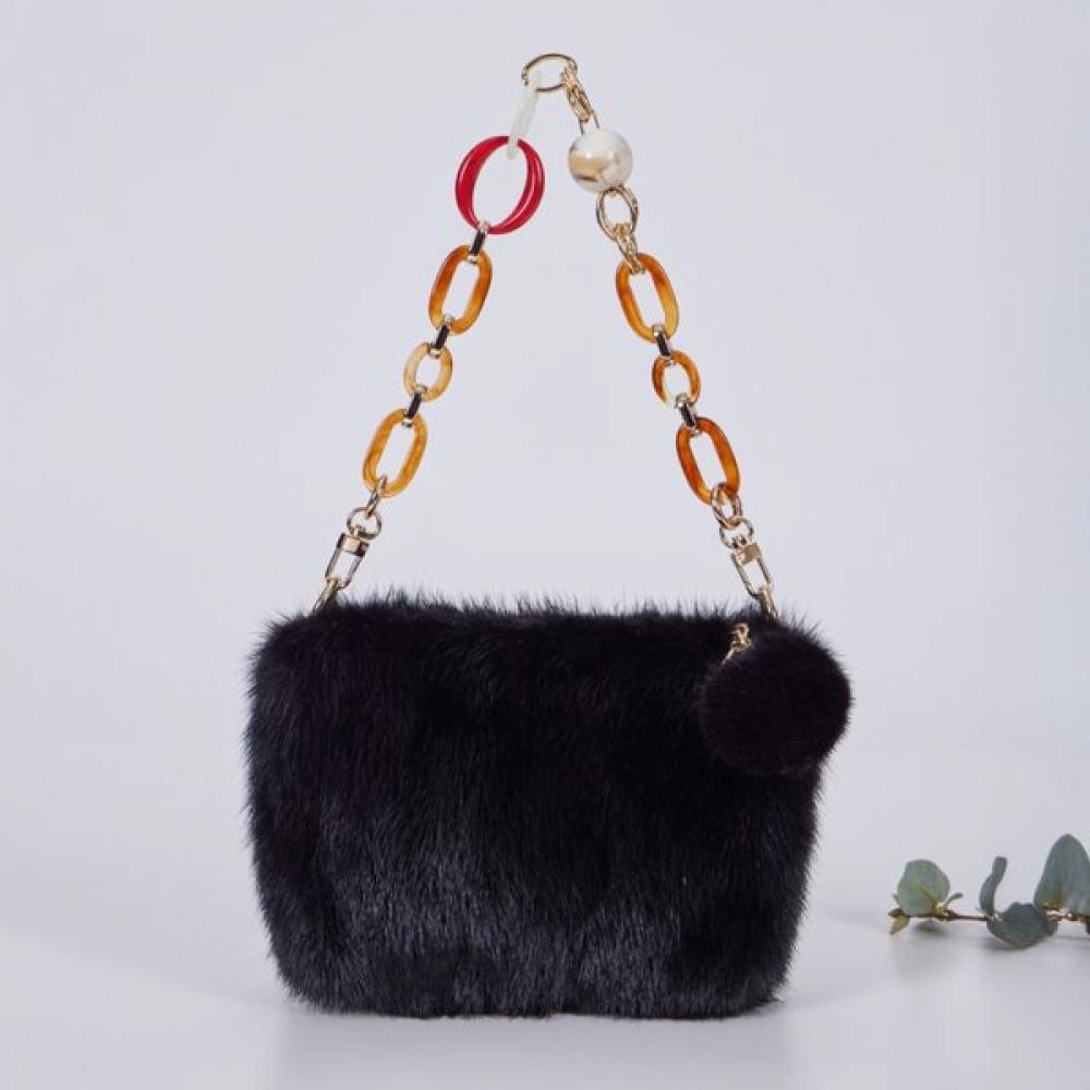 Lala Natürliche Nerzfell Umhängetasche Nerz-Anhänger Inklusive Lala 2b207