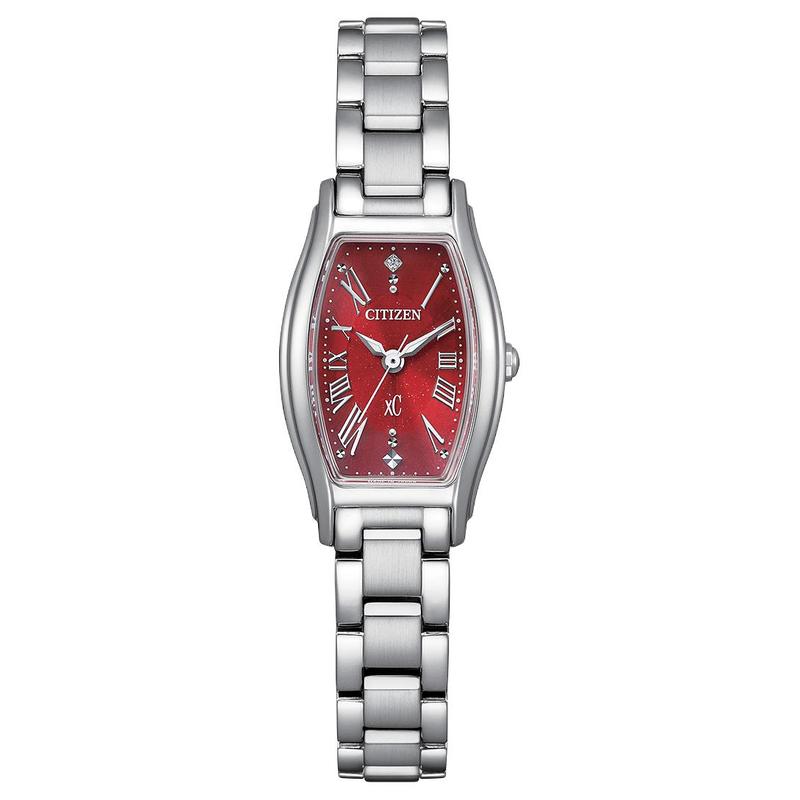 

CITIZEN xC series 50 meters waterproof charging protection light Quartz Steel Strap 32.1*19.5mm women s watch red dial EW5541-50W синій