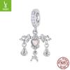 French Romantic Libra 925 Sterling Silver Pendant Accessories Vintage Love Opal Diy Beads