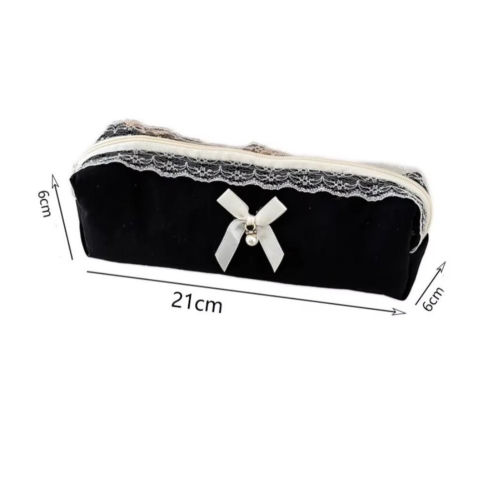 Black Pencilcase Bags Lace Stationery Storage Bag Cute Pencil Case  Organizer Pouch