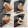 Handwoven Women's Bag Round Bag Shoulder Bag Crossbody Pearl String Design Vine Weaving Luxury Beach Phone Wallet Travel New