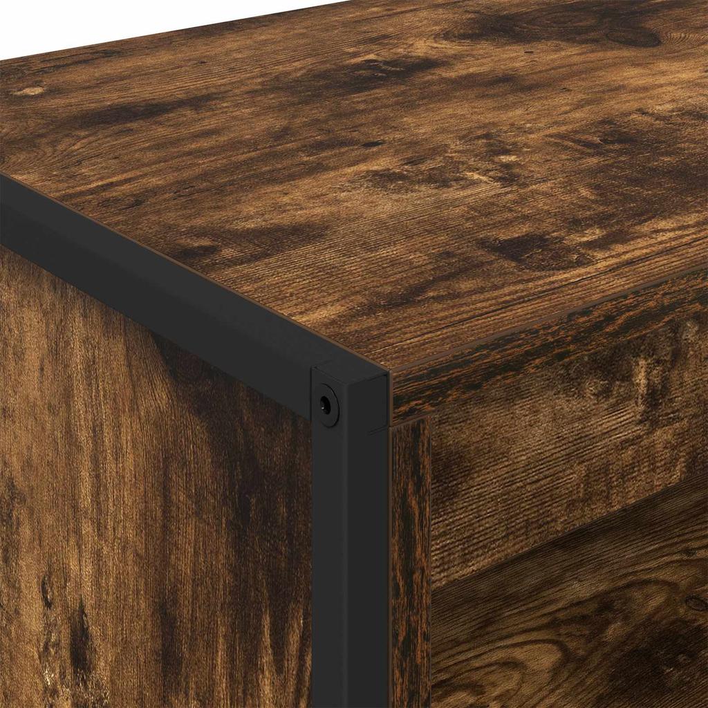 Tall Cabinet in Smoke Oak Finish 60 x 36 x 200 cm Engineered Wood