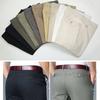 Men's Summer Casual Pants Straight Fit Triangle Pocket Thin Breathable Work Business Suit Trousers Plus Size Fashion