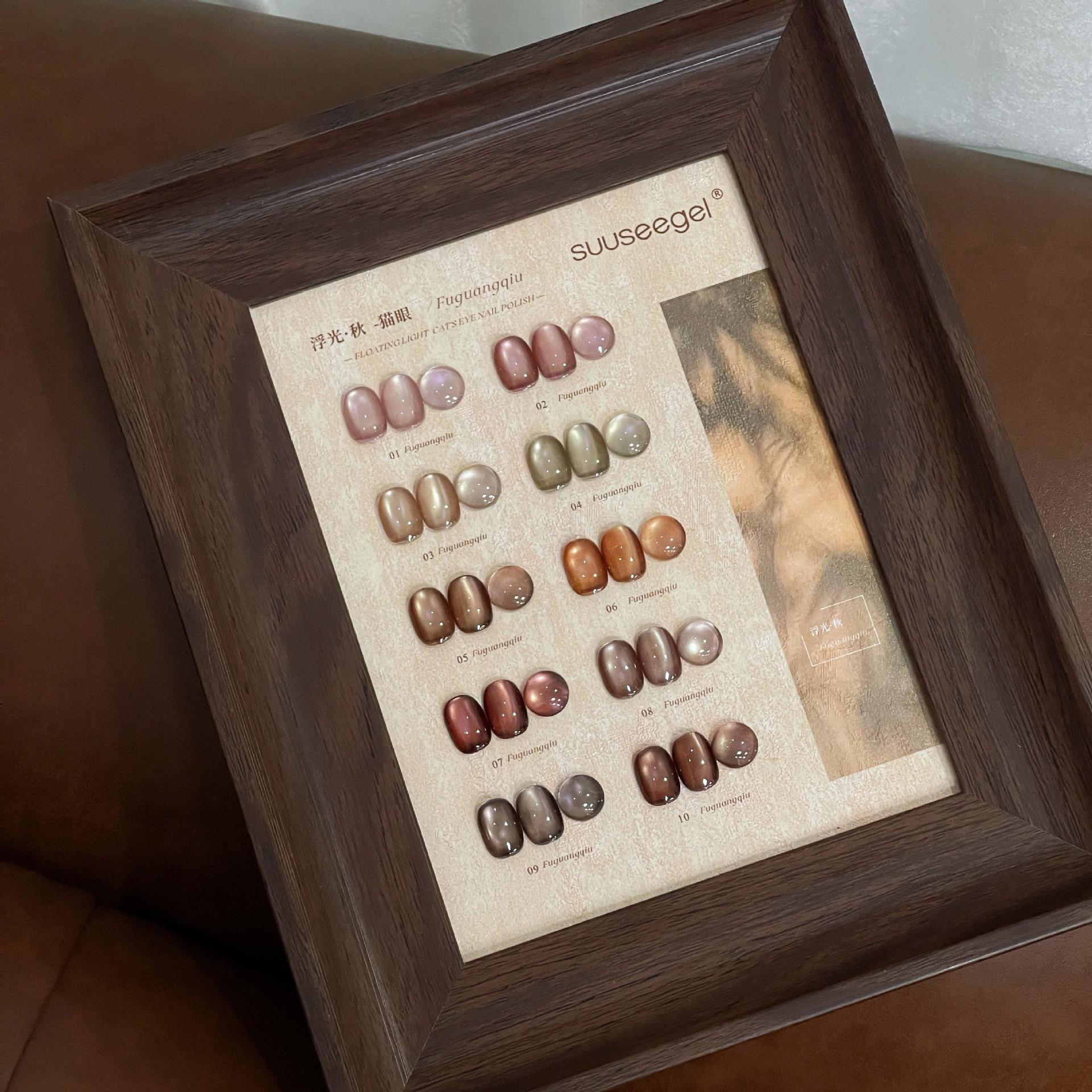 

Набор иридесцентных осенних гель-лаков для ногтей «кошачий глаз» 10 цветов