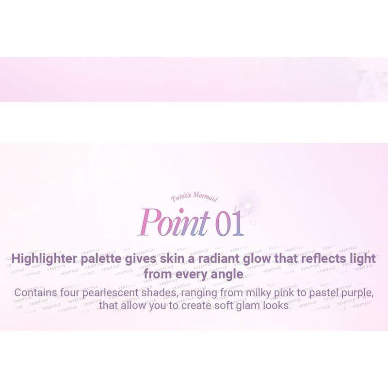 DASIQUE Shine Glowy Highlighter Palette Twinkle Mermaid Collection