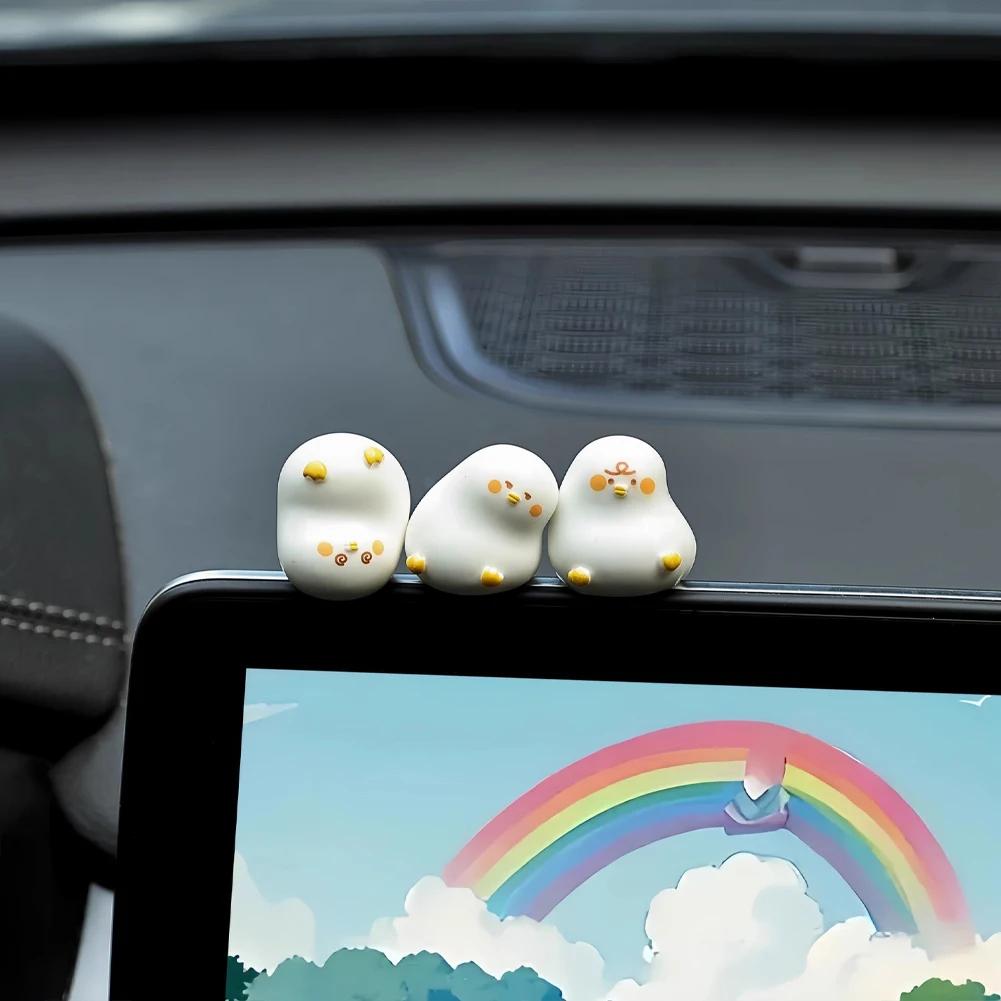 

3/6pcs Car Decoration Mini Sitting Duck Ornament Ducks Decoration Toy Miniature Landscape Model Car Decoration Accessories
