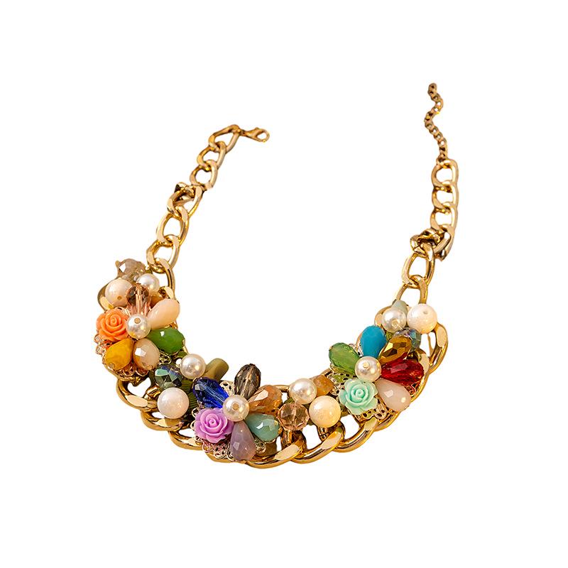 Elegant Geometric Water Drop Pearl Necklace - Light Luxury Evening Accessory for Women