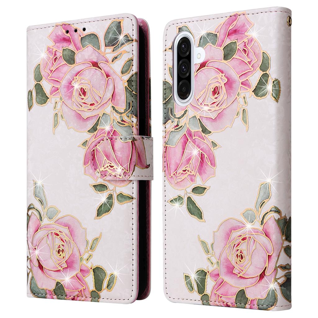 For Samsung Galaxy A56 5G Case RFID Blocking Flower Leather Phone Cover