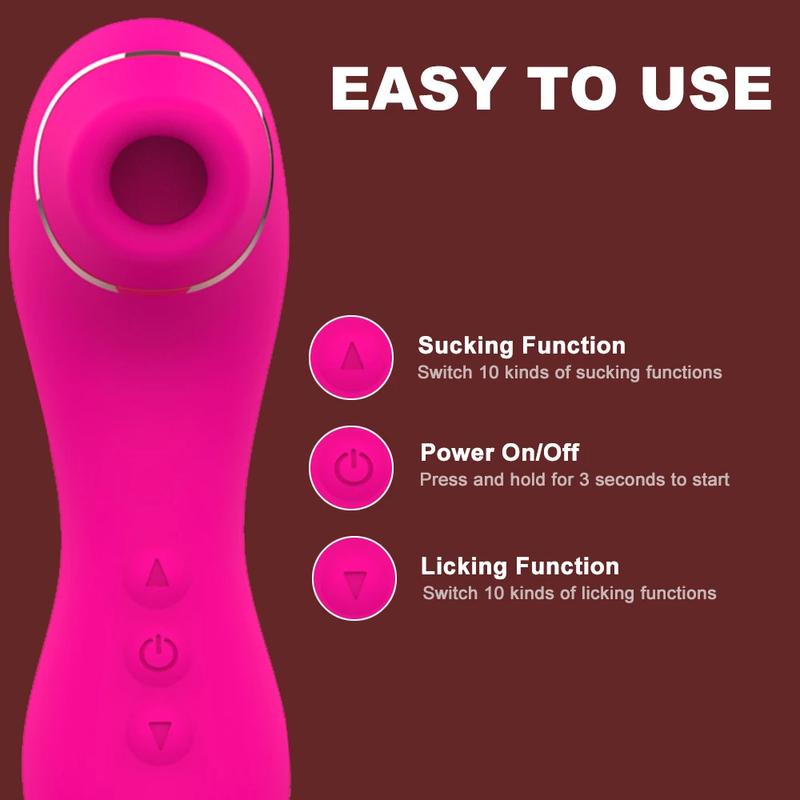 2 In1 Sucker Vibrator Female Licker Oral Clitoral Vaginal Tongue Stimulator Massager Masturbator Sex Toys for Women Couples 18+