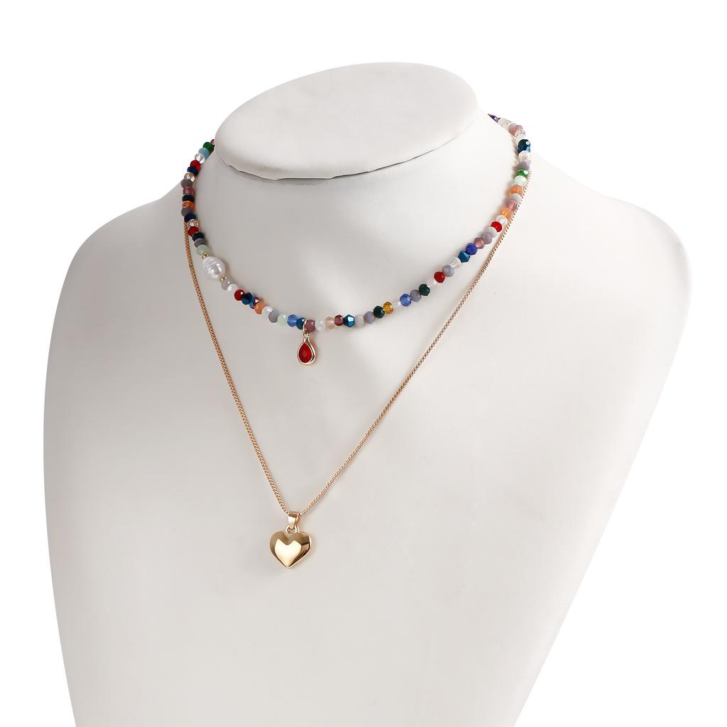 Bohemian Multi-layered Beaded Necklace Colorful Boho Beaded Necklace for Women Ethnic Jewelry Accessories