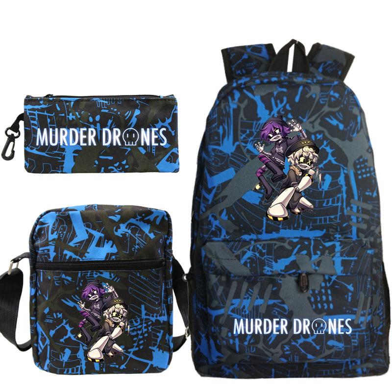 Murder Anime Peripheral Printed Children's School Bag Set Cross-border Leisure Student Backpack Three-piece Set