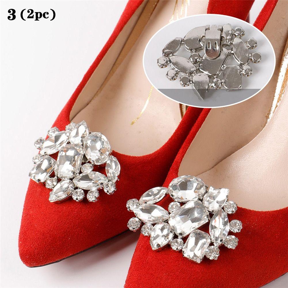 2pcs Women Lady Rhinestones Crystal Bride Shoes Charm Buckle Charms Jewelry Shoe Clip Shoes Decorations