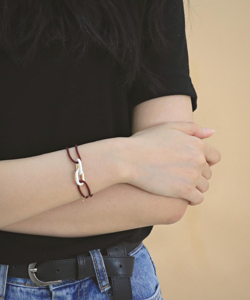 Gaman Commitment Ivory Enamel Wine Cord Bracelet