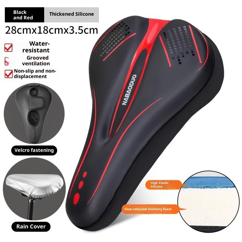 

Bicycle Seat Cushion Cover Mountain Bike Super Soft Seat Cover Road Bike Thickened Silicone Riding Saddle Cover Accessories Daquan one size