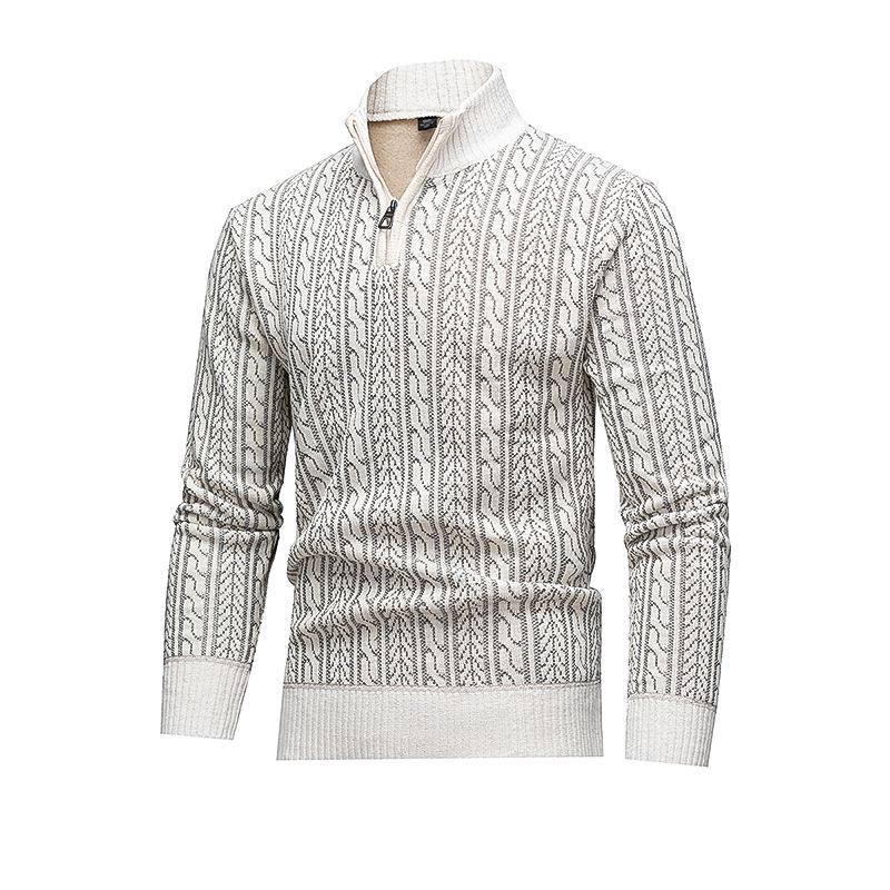 Herren Herbst Winter Zopfmuster Reißverschluss Pullover - Europäischer & Amerikanischer Stil