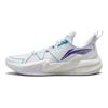 Lining Lightweight 1.5 Shock Absorbing Durable Rebound Low Top Basketball Shoes Men Sneaker White Blue Purple ABAT101-3