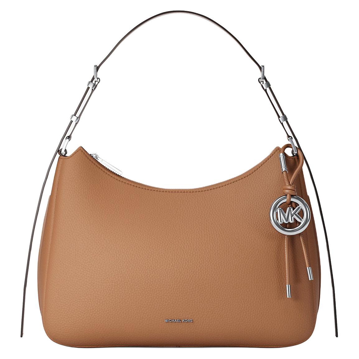 

Michael Kors MK Nolita Logo Classic Leather Shoulder Bag Medium Women Shoulder Bag Brown 30F5SY5M6L-LUGGAGE Basic Set (Bag+Dust Bag)