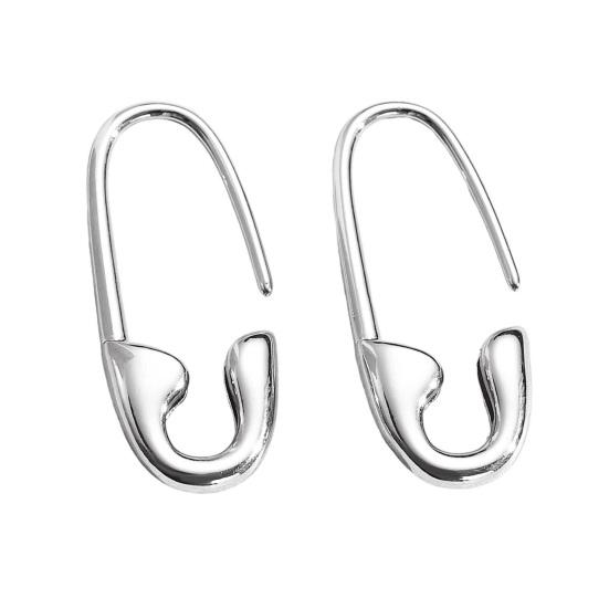 Sicherheitsnadel Ohrringe für Damen Minimalistische Hoop Pin Ohrringe Moderne Ohr-Creolen Stecker für täglichen Schmuck Street Dating Party