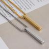 Jewelry Cuboid Pendant Choker Square Pearl Chain Stainless Steel Necklaces For Women Men Accessories 45/50/60cm Minimalism Gift