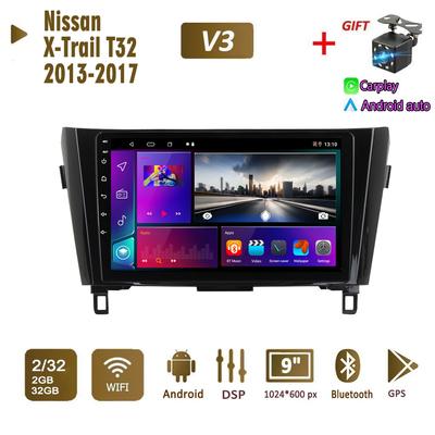 Nissan X-Trail T32 Qashqai J11 T31 J10 2013-2017 için Android Araba Radyo Stereo GPS Navigasyon 2DIN 4 Çekirdekli Multimedya Oynatıcı 2+32GB Carplay Autoradio