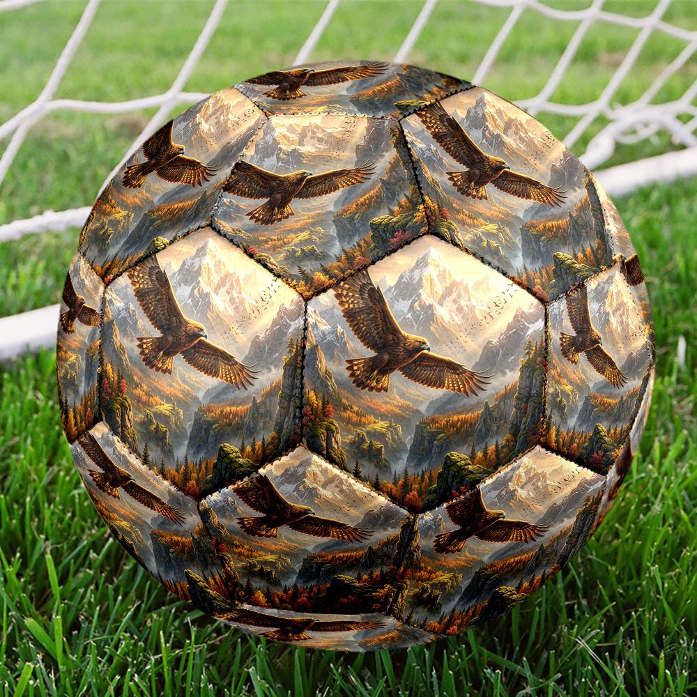 1pc Eagle Mountains Theme Soccer Ball Football, Size 5, Lightweight PVC, Outdoor Training Soccer Ball,Sports Gift t6143